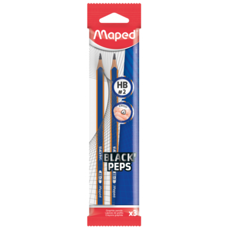 Crayon graphite HB Blackpep's NAVY flowpack de 3 MAPED