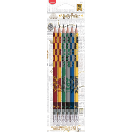 Crayon graphite graphpeps HB avec gomme HARY POTTER blister de 6 Maped