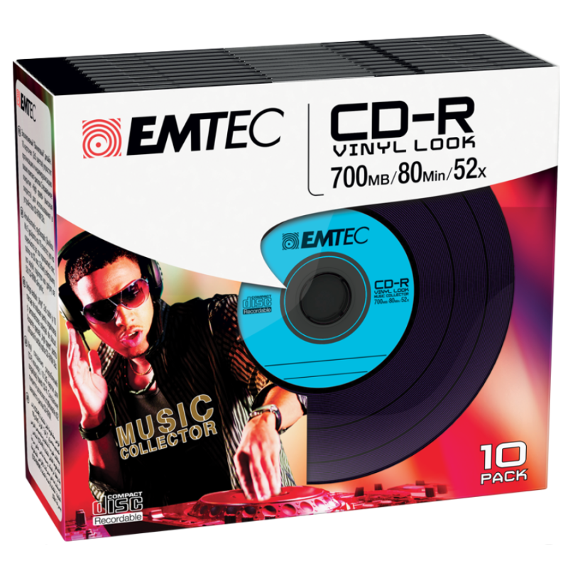 CD-R 700MB 52X Vinyl Slim EMTEC