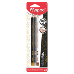 Crayon graphite blackpeps DECO HB blister de 3 Maped