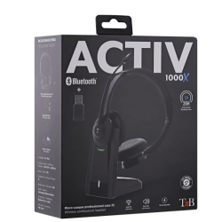 Casque professionnel Bluetooth + 2,4 Ghz avec base de recharge noir ACTIV1000X