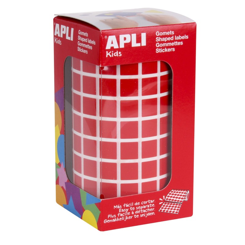 Gommettes rouge 10,0 mm roul APLI KIDS