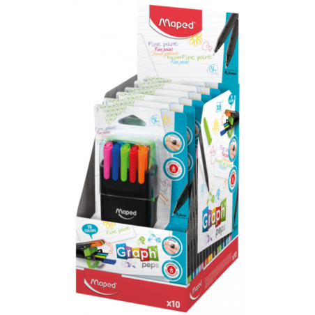 Feutre de bureau graph'peps COMPACT bte de 10 Maped