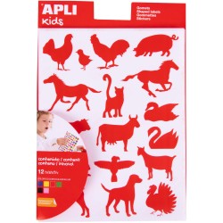 Gommettes animaux ferme 12flles p. APLI KIDS