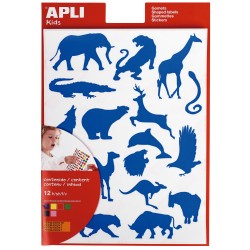 Gommettes animaux sauv. 12flles p. APLI KIDS