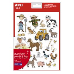 Gommettes them enlev. la ferme 12flles APLI KIDS