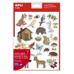 Gommettes them enlev. la foret 12flles APLI KIDS