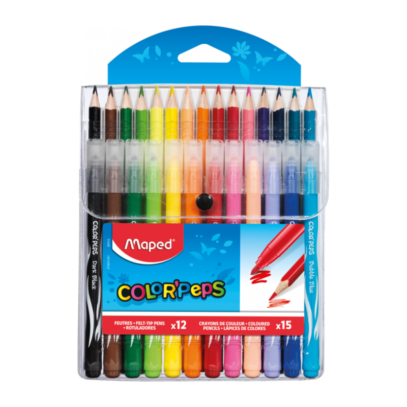Feutre et crayon de couleur Combo Pack (12F/15CCL) Maped