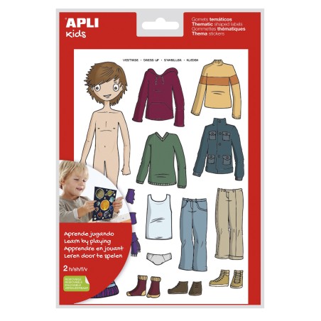 Gommettes enlev. s'habiller garçon 2flles APLI KIDS