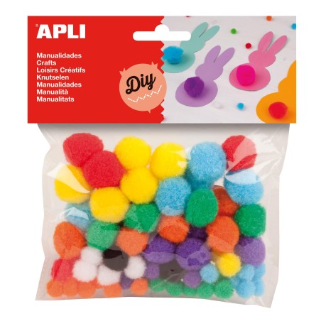 Pompons coul ass sach 78 APLI KIDS
