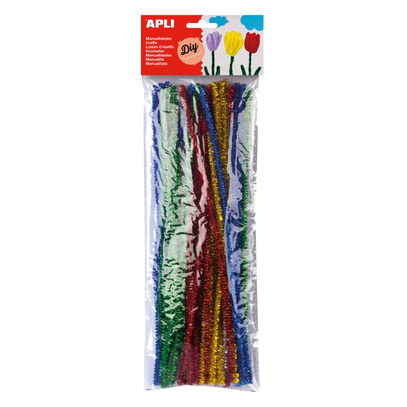 Chenilles brillant coul ass 30cm sach 50 APLI KIDS