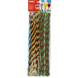 Chenilles twist couleur ass 30cm sach 50 APLI KIDS
