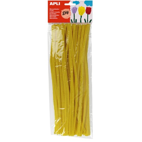 Chenilles jaune 30cm sach 50 APLI KIDS