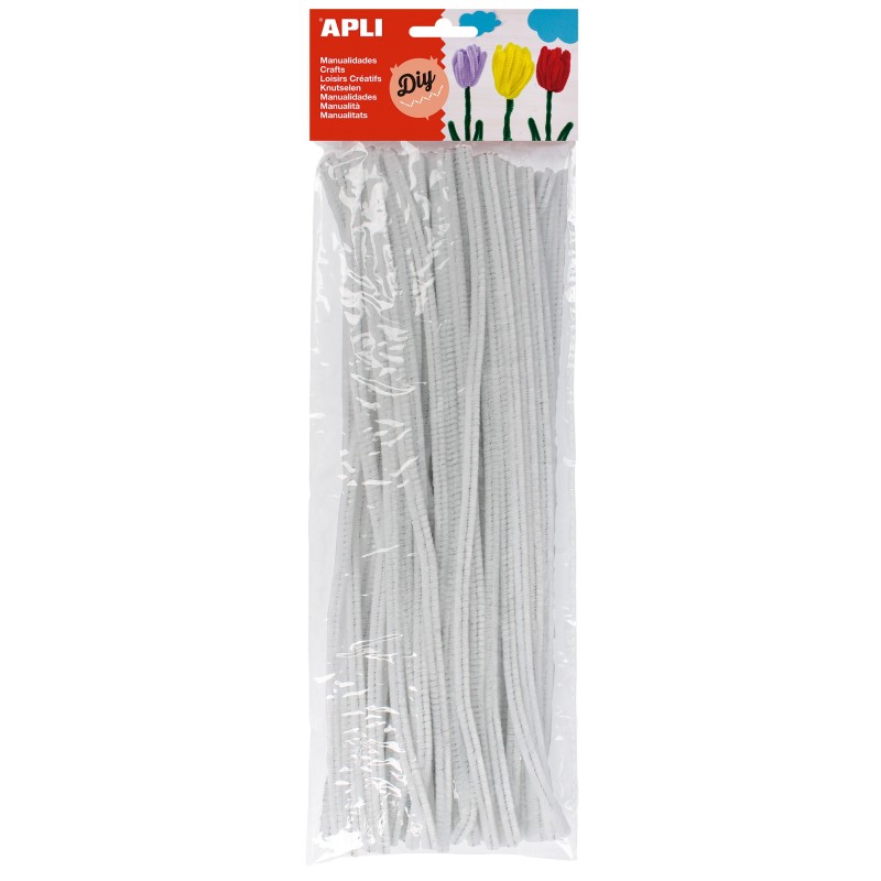 Chenilles blanc 30cm sach 50 APLI KIDS