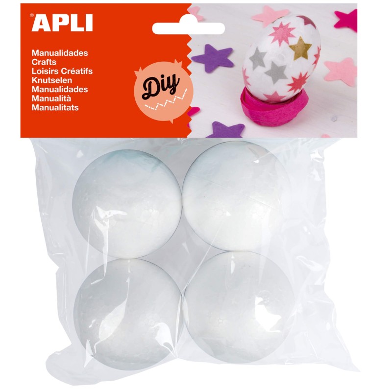 Boules polystyrene diam 50mm sach 4  APLI KIDS