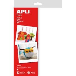 Feutrine A4 sach.10flles blanc APLI KIDS