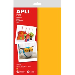 Feutrine A4 sach.10flles jaune APLI KIDS