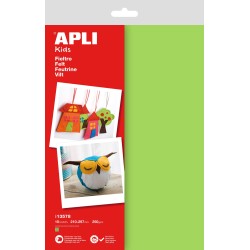Feutrine A4 sach.10flles vert APLI KIDS