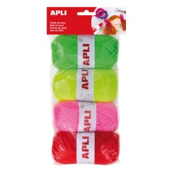 Pelotes de laine tons fluo