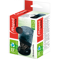 Distributeur de trombone + 100 trombone gris et noir Maped