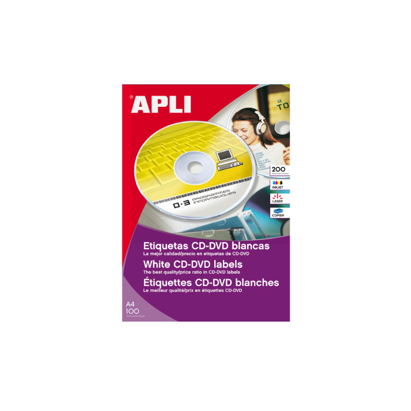 Étiquette pour CD(Bte de200) Réf.119883 Apli-Agipa