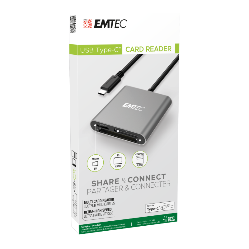 Lecteur de cartes Type-C Pro Card Reader T610C EMTEC