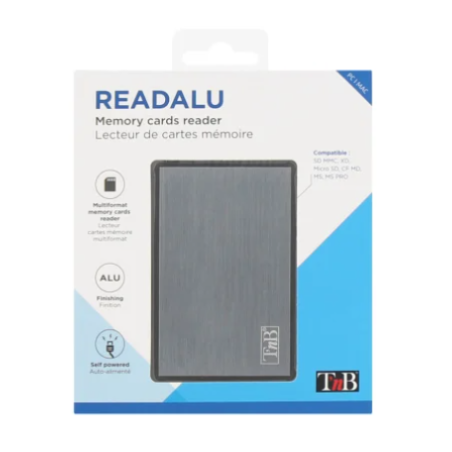 Lecteur cartes mémoire tout en 1 alu brossé
