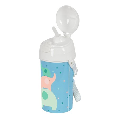 Gourde avec corde 500 ml ouverture auto PRÉSCOLAIRE ELEFANTES SAFTA