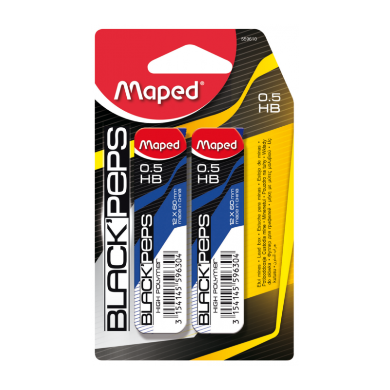 Mine 0,5 HB blister de 2 étuis Maped