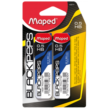 Mine 0,5 HB blister de 2 étuis Maped