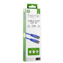 Câble RJ45 M/M STP cat. 5E droit blindé bleu 5m