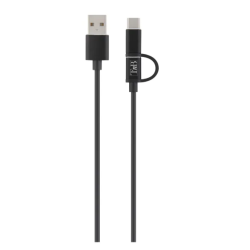 Câble USB vers Micro USB & USB-C 1 m - noir