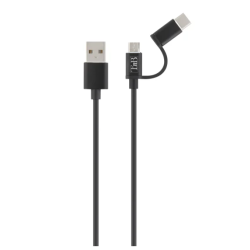 Câble USB vers Micro USB & USB-C 1 m - noir