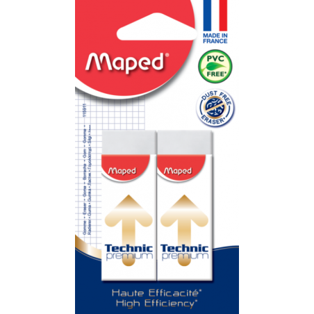 Gomme technique PREMIUM blister de 2 Maped
