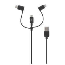 Câble de charge et synchronisation 3en1 micro USB+USB-C+Lightning(1.5