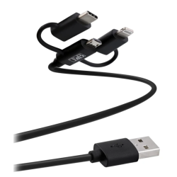 Câble de charge et synchronisation 3en1 micro USB+USB-C+Lightning(1.5