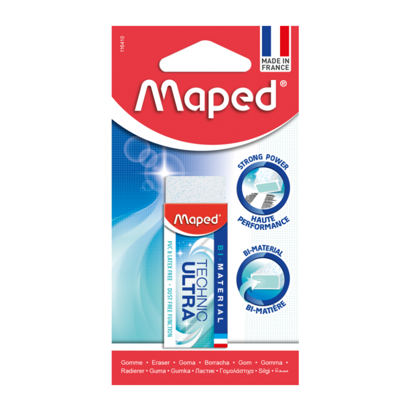 Gomme blanche 1 usage technic ultra ss blister Maped