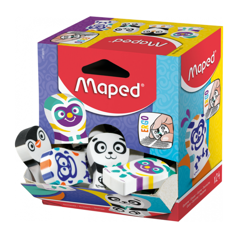 Gomme ERGO FUN animals Assortie MAPED