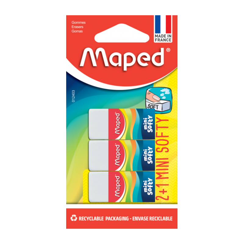 Gomme Mini softy 2+1 ss blister Maped
