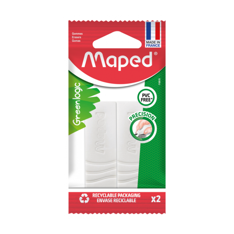 Gomme green logic x2 eco flowpack papier Maped