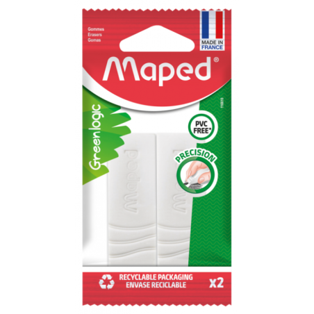 Gomme green logic x2 eco flowpack papier Maped