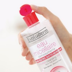 Eau micellaire peaux réactives sujettes aux rougeurs 500ml EVOLUDERM