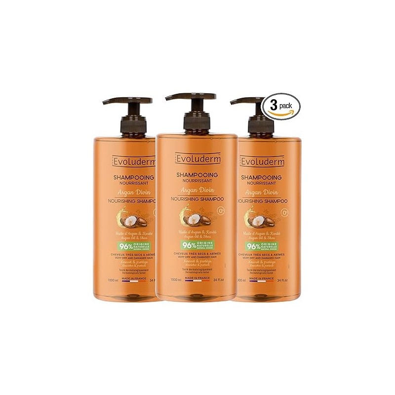 Shampoing argan divin 1000ml EVOLUDERM