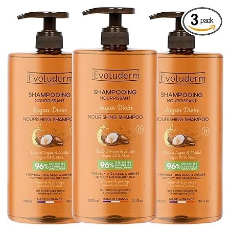 Shampoing argan divin 1000ml EVOLUDERM