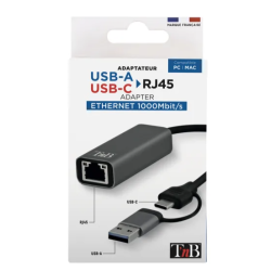 Adaptateur USB Type C vers RJ45 - argent