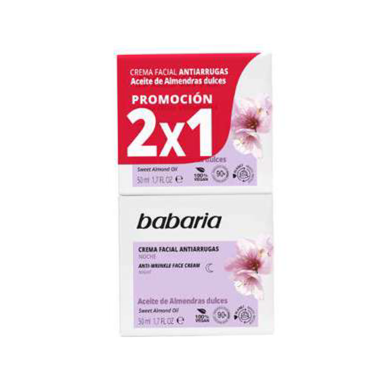 2 crème visage huile d'amande anti rides 50ml BABARIA 98758