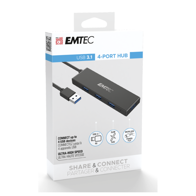 Hub ultra Slim USB3.1  4-Port T620A EMTEC