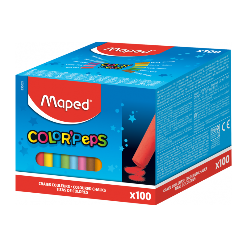 Craie bte de 100 couleur carbonate Maped