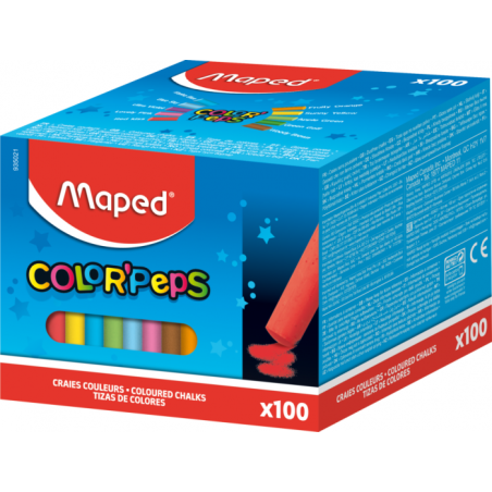Craie bte de 100 couleur carbonate Maped