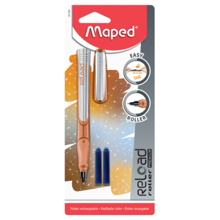 Stylo roller RELOAD GLITTER METAL blist de 3 Maped